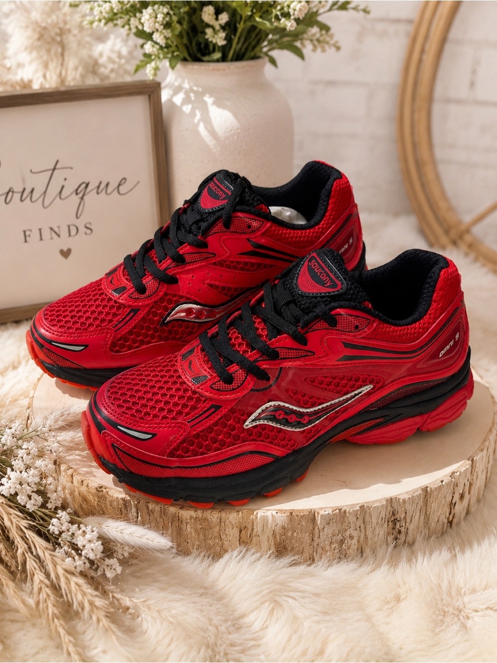 Saucony Men Red and Black Athletic Running Shoes